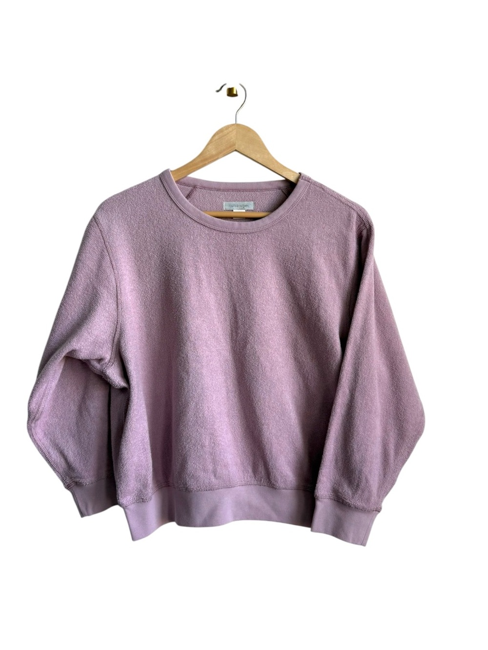 Outerknown Women's Terrycloth Crewneck Sweatshirt Pink Purple Size M